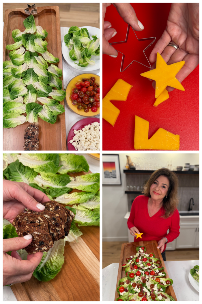 how to make a Lettuce Cups Christmas Tree and cheese star