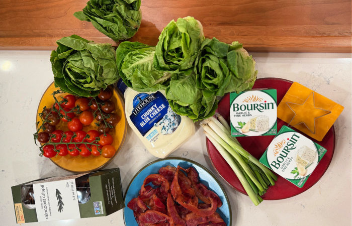 ingredients to make BLT lettuce cup