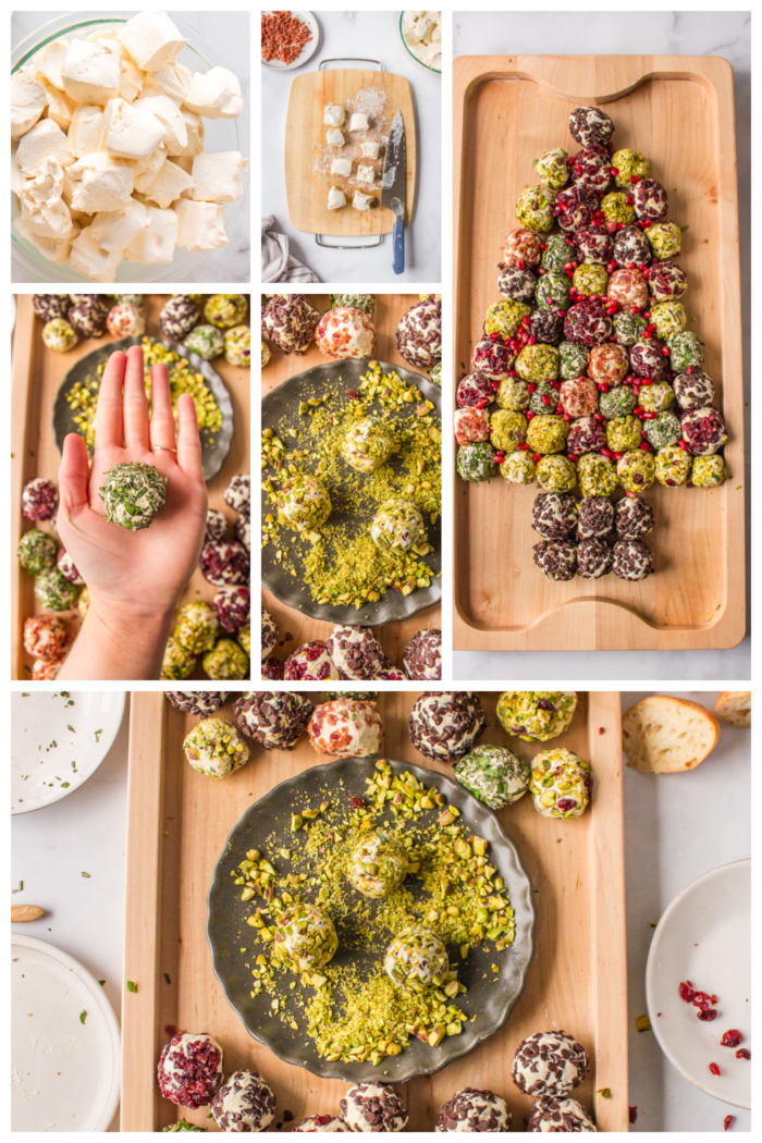 how to make Christmas Tree Cheese Balls