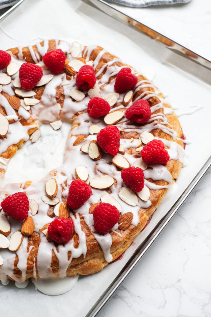 raspberries and almond pastry