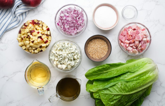 ingredients to make a Apple Blue Cheese Salad