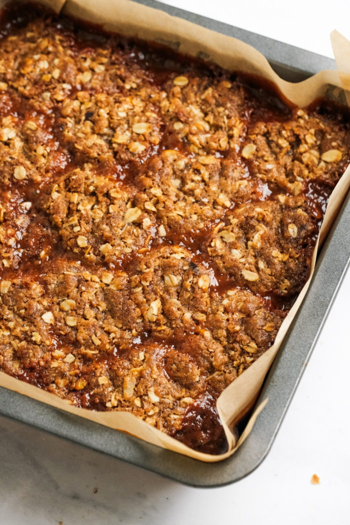 hot out of the oven caramel and chocolate bars