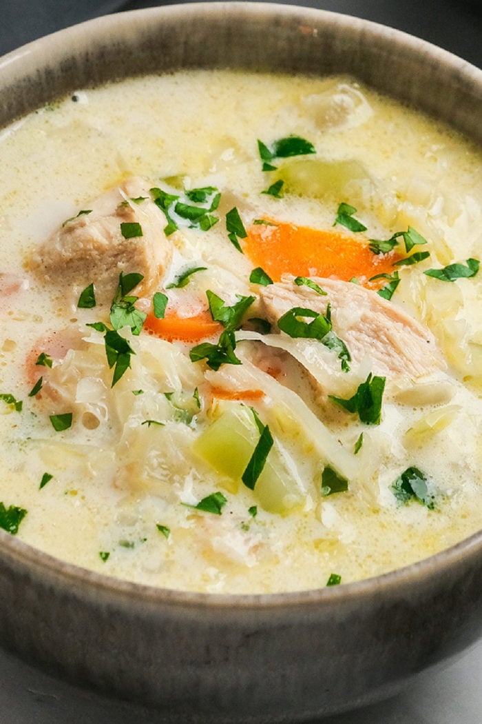 a bowl of Whole30 Chicken Soup