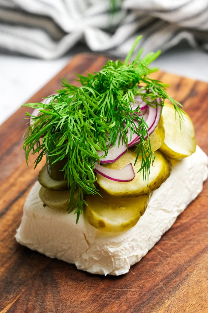 deconstructed Dill Pickle Cream Cheese