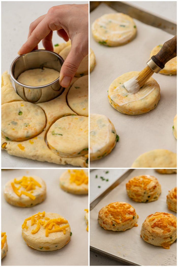 cutting out Irish biscuits for baking