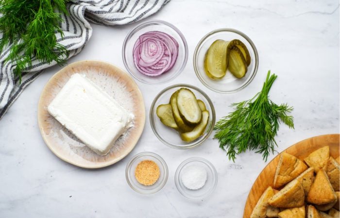 ingredients to make Dill Pickle Cream Cheese