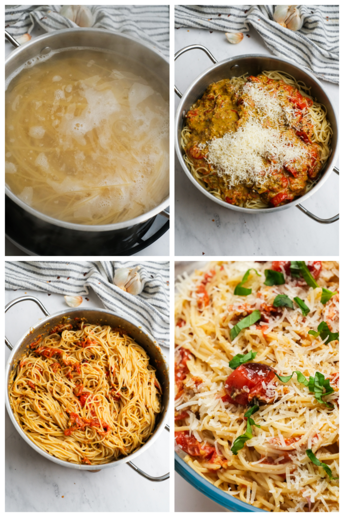 how to make a Roasted Tomato Pesto Pasta dish