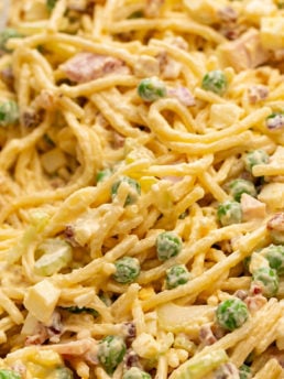 Carbonara Pasta Salad with peas