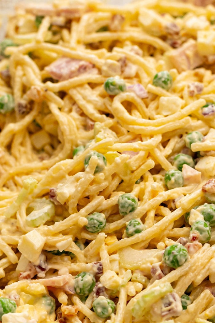 Carbonara Pasta Salad with peas