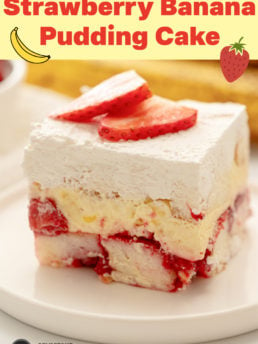 Strawberry Banana Pudding Cake