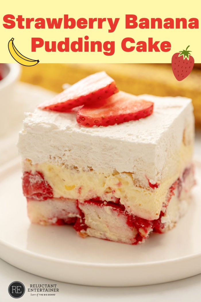 Strawberry Banana Pudding Cake