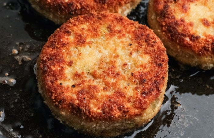 a crispy fish cake