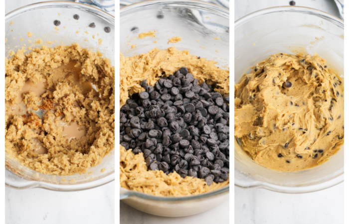 how to make the dough for Bailey's Chocolate Chip Cookies