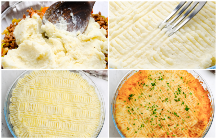 how to make crusty potatoes on top of cottage pie