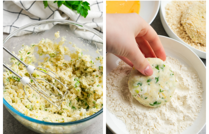 making potato anad fish cakes