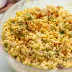 macaroni salad with deviled eggs