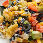 cornbread chunks in salad