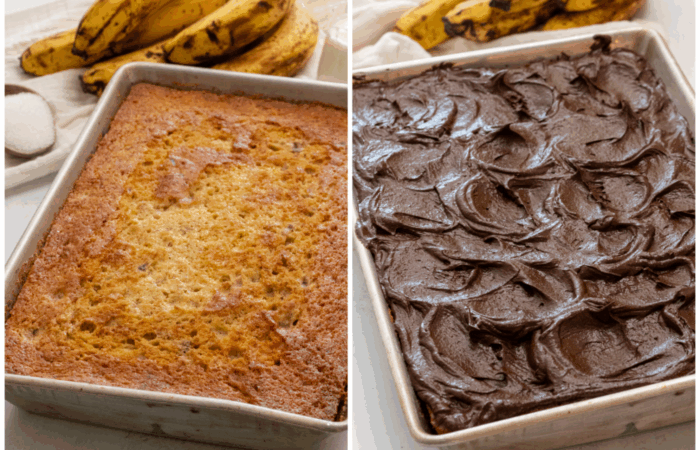 frosting a banana cake