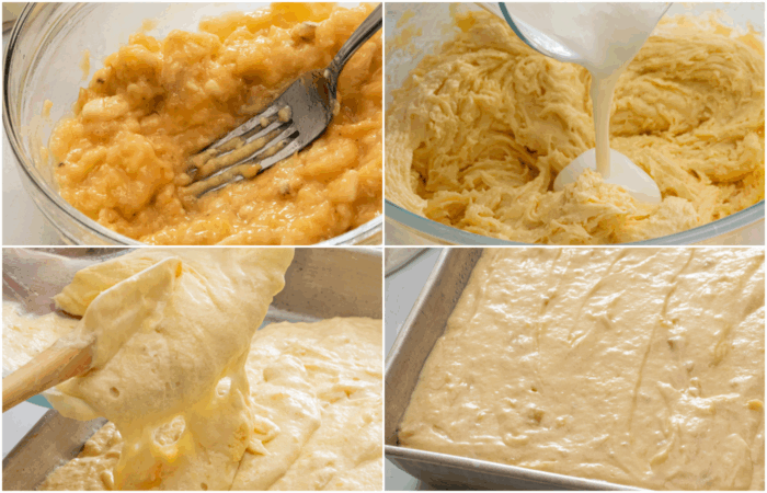 making a buttermilk banana cake