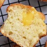 lemon curd in center of cupcake