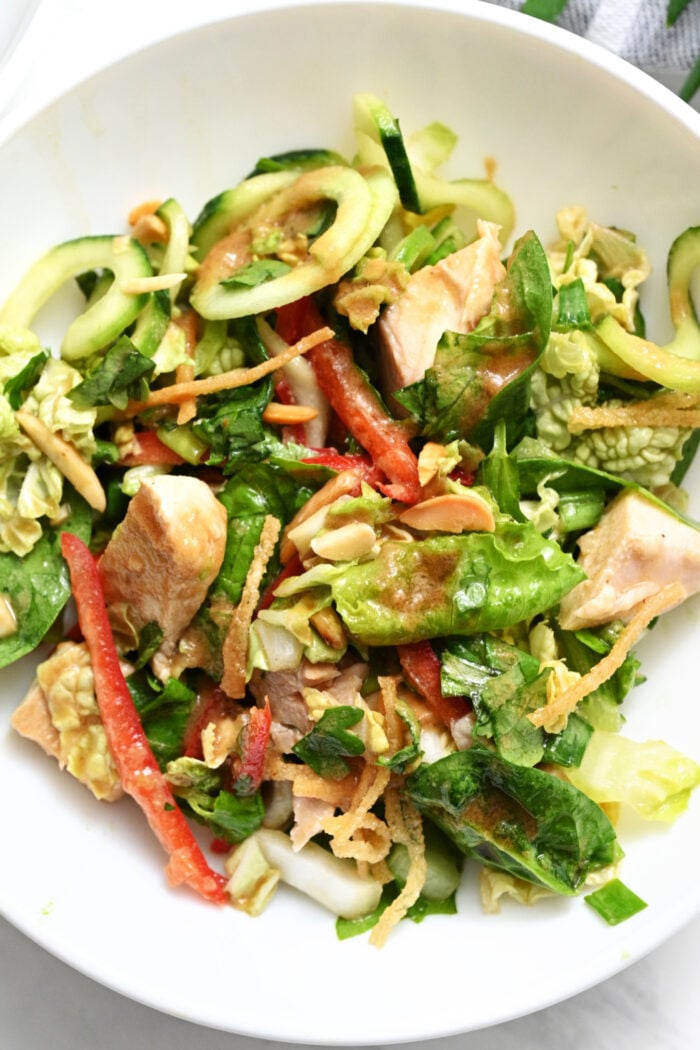 Asian Crunch Salad with peanut sauce