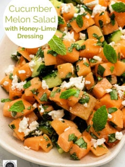 Cucumber Melon Salad with Honey-Lime Dressing