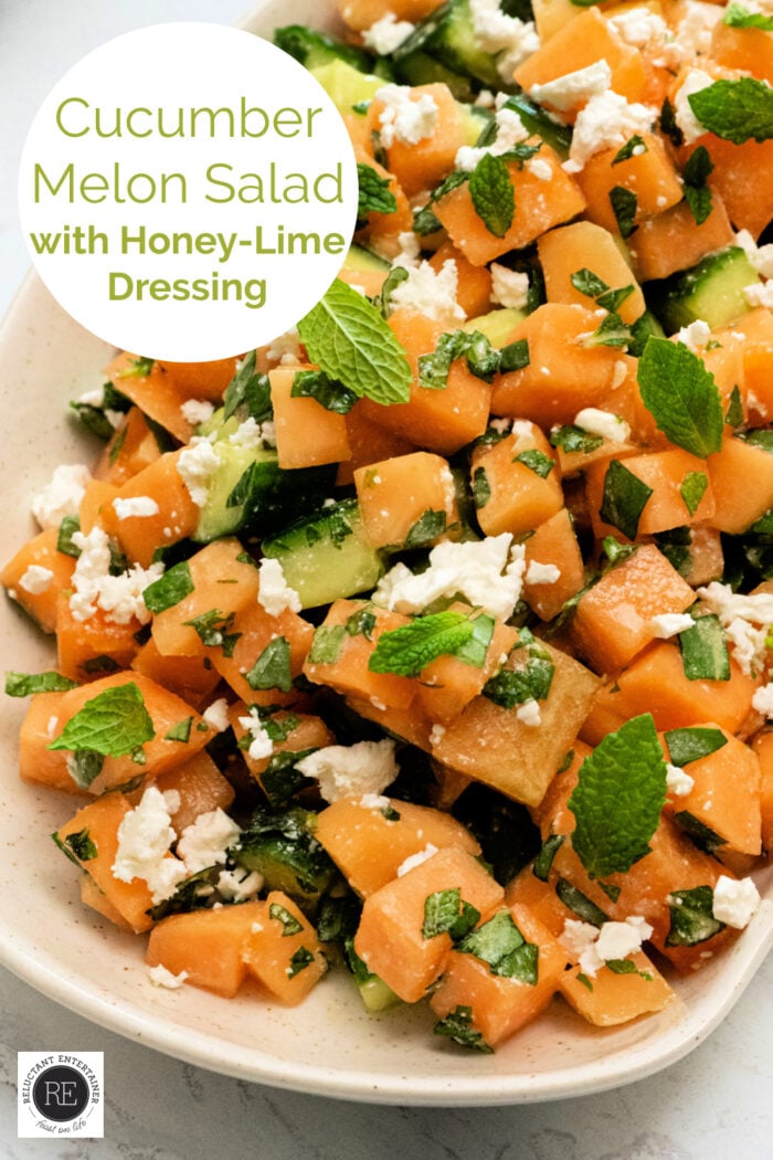 Cucumber Melon Salad with Honey-Lime Dressing