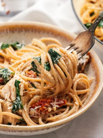 fork bite of pasta