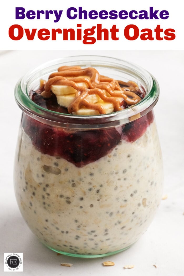 oats with chia seeds, blueberries, bananas and peanut butter