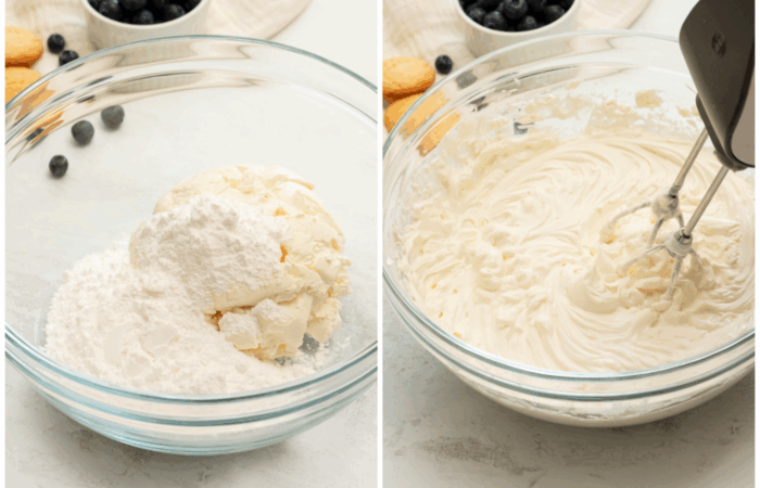 whipping the cream cheese