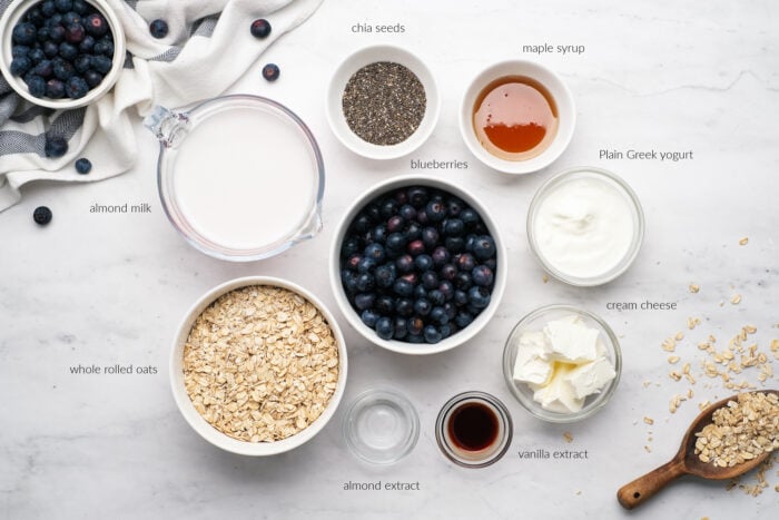 ingredients to make Berry Cheesecake Overnight Oats