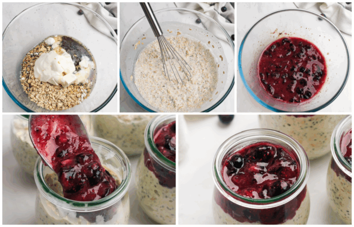 how to make Berry Cheesecake Overnight Oats