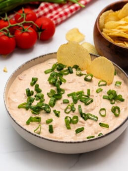 viral boat dip with ruffled potato chips