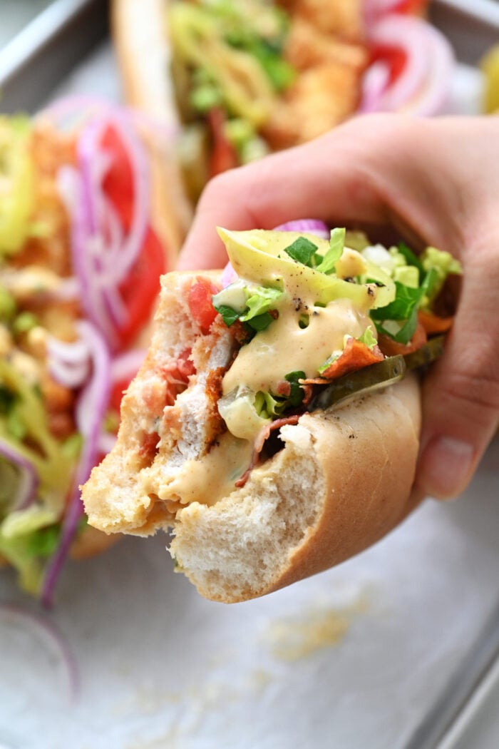 taking a bite of bird dog recipe
