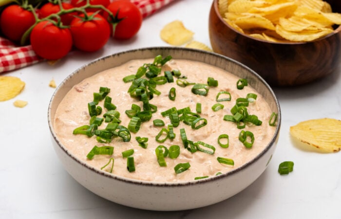 a bowl of boat dip with Rotel