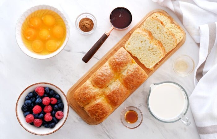 ingredients to make French Toast Bake with Brioche