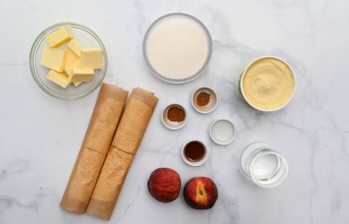 ingredients to make Peach Dumplings
