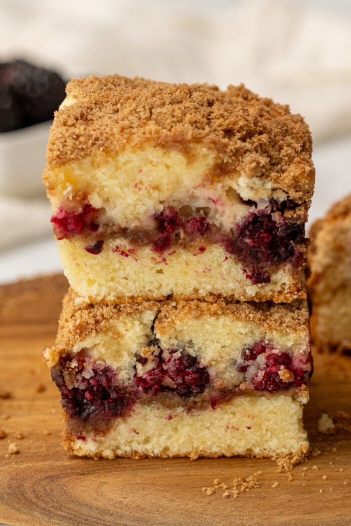2 pieces of coffee cake