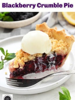 a slice of Blackberry Crumble Pie