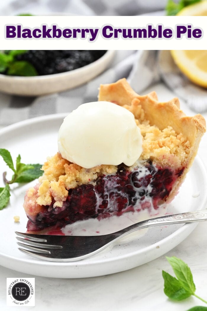 a slice of Blackberry Crumble Pie