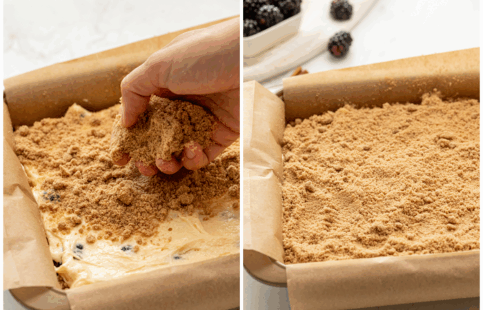 adding crumble