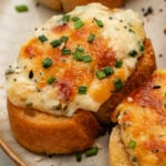 a crostini with Garlic Bread Dip