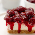 serving of No Bake Cherry Cheesecake
