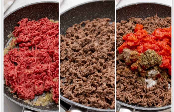 cooking ground beef