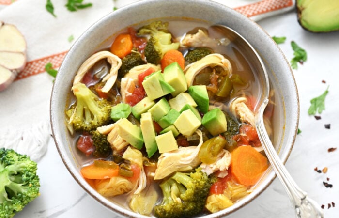 a serving of hot soup