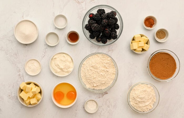 ingredients to make a Blackberry Coffee Cake