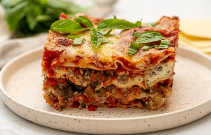 Eggplant Lasagna with meat and cheese