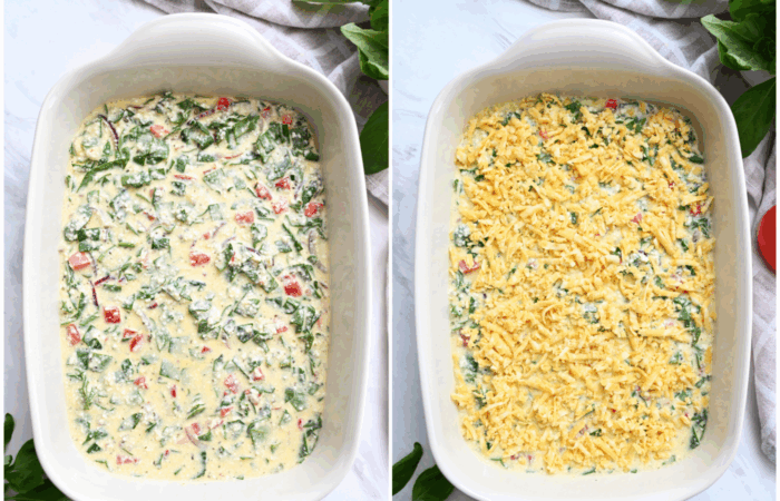 veggies, cheese, and eggs