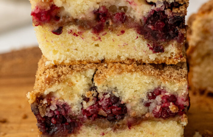 blackberries in a cake