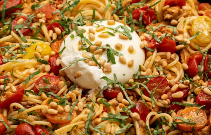 summer tomatoes with Chicken Spaghetti